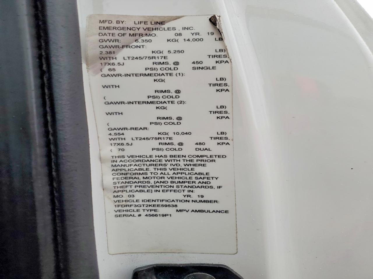 2019 F350 VIN 1FDRF3GT2KEE59538 photo 12