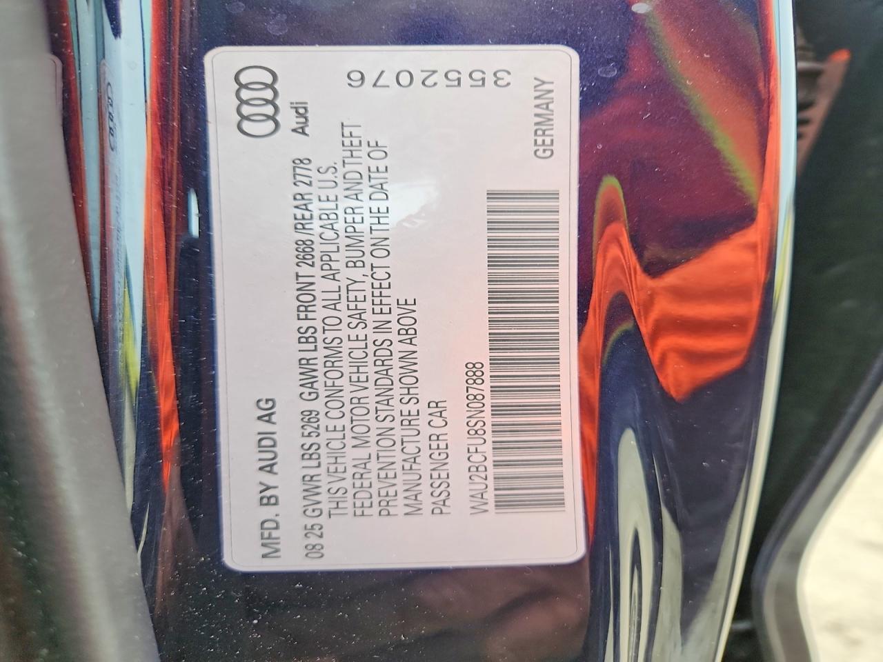 2025 Audi A5 VIN WAU2BCFU8SN087888 photo 12