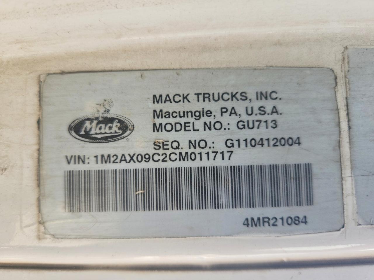 2012 MACK All other VIN 1M2AX09C2CM011717 photo 10