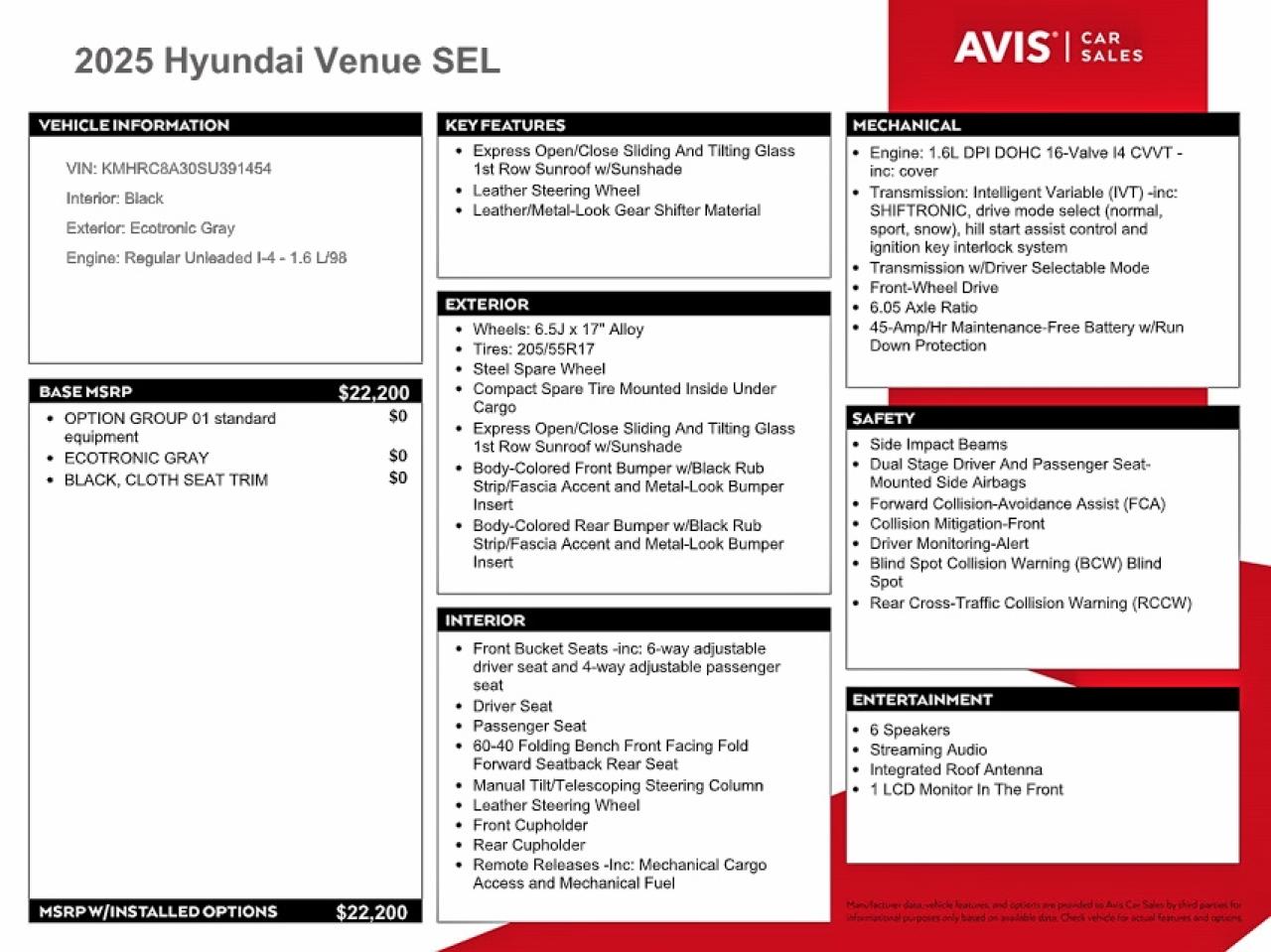 2025 Hyundai Venue VIN KMHRC8A30SU391454 photo 12