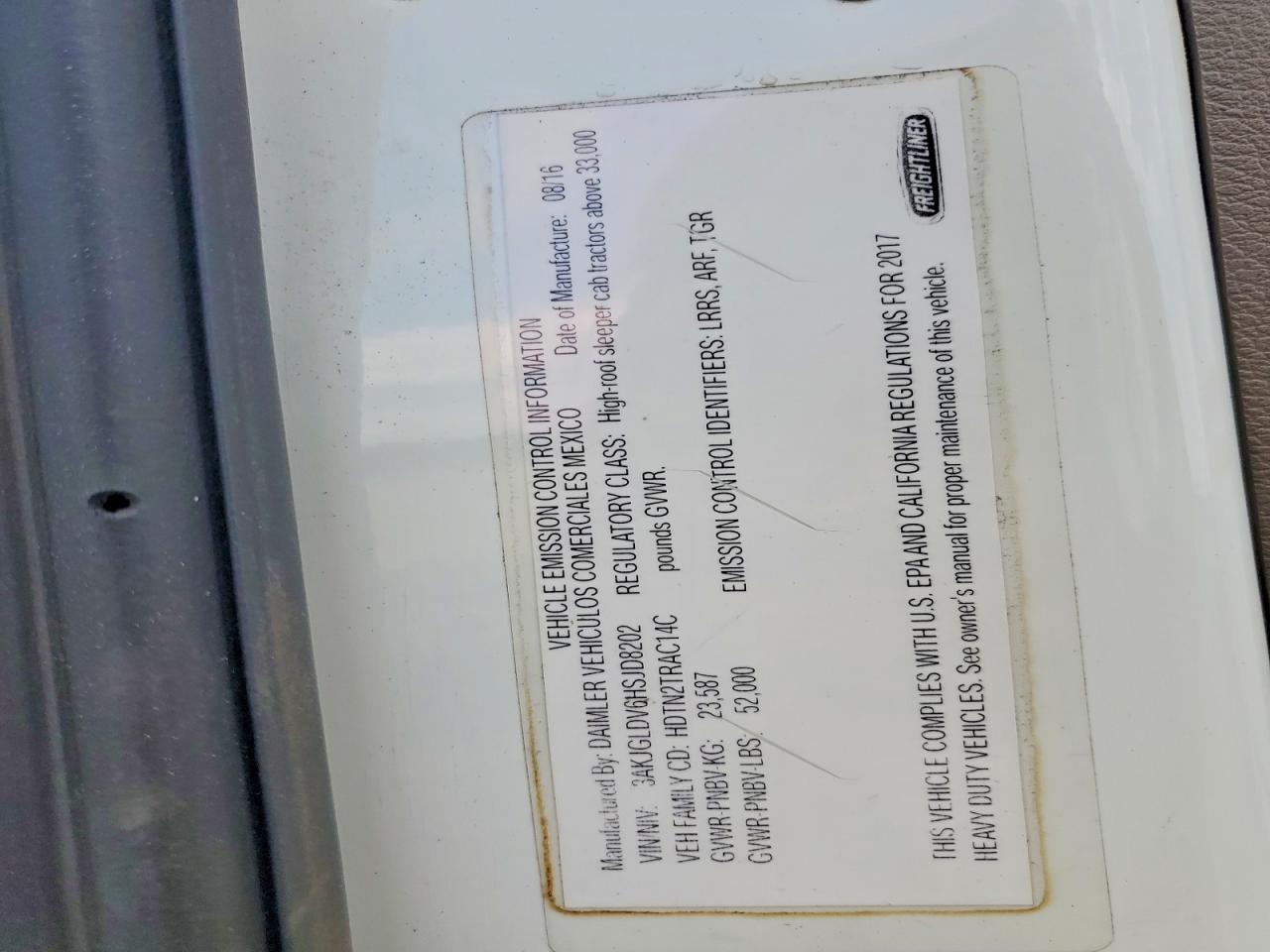 2017 FREIGHTLINER All other VIN 3AKJGLDV6HSJD8202 photo 10