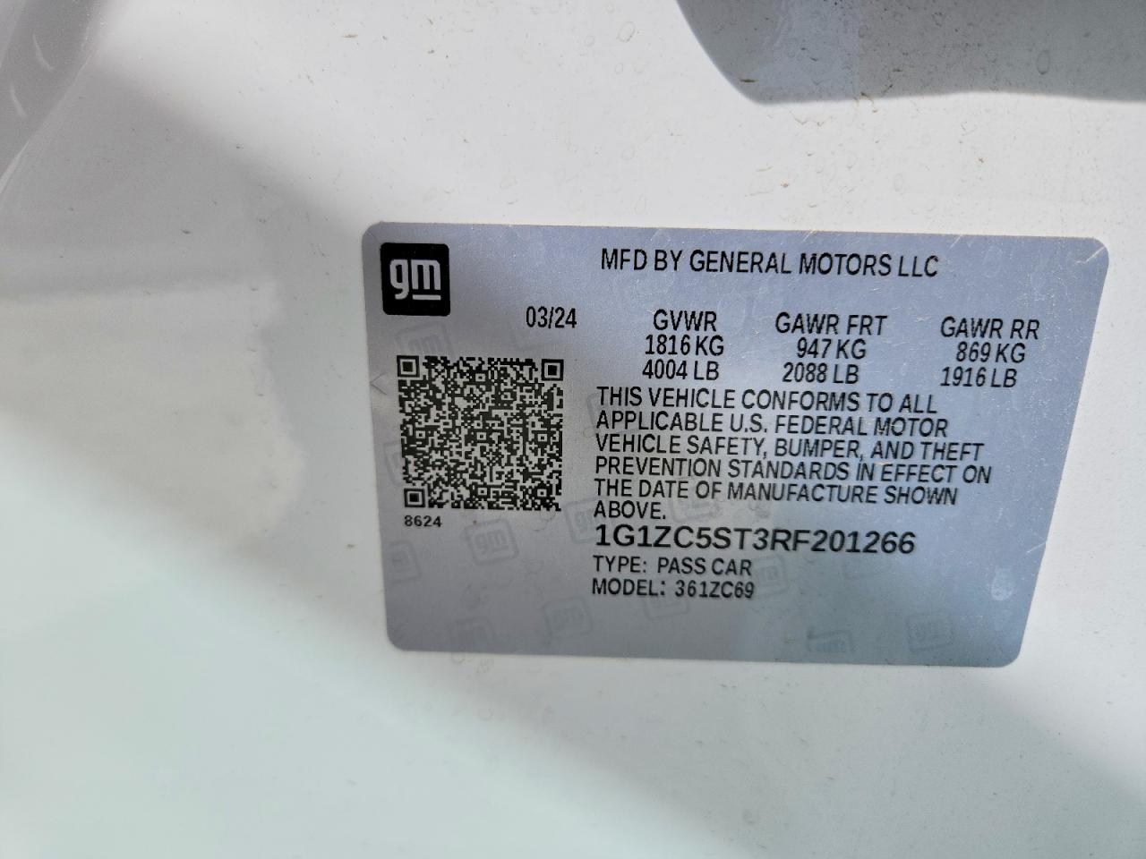 2024 Malibu VIN 1G1ZC5ST3RF201266 photo 12
