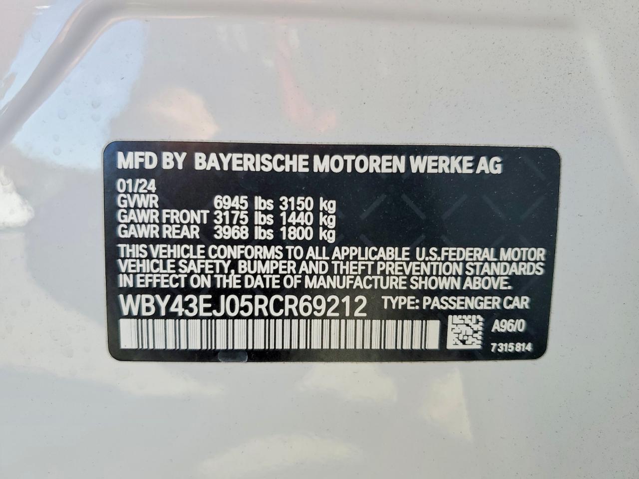 2024 BMW All other VIN WBY43EJ05RCR69212 photo 12