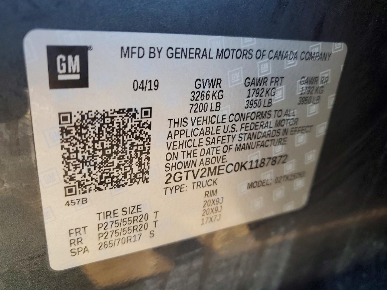 2019 GMC Sierra limited VIN 2GTV2MEC0K1187872 photo 12