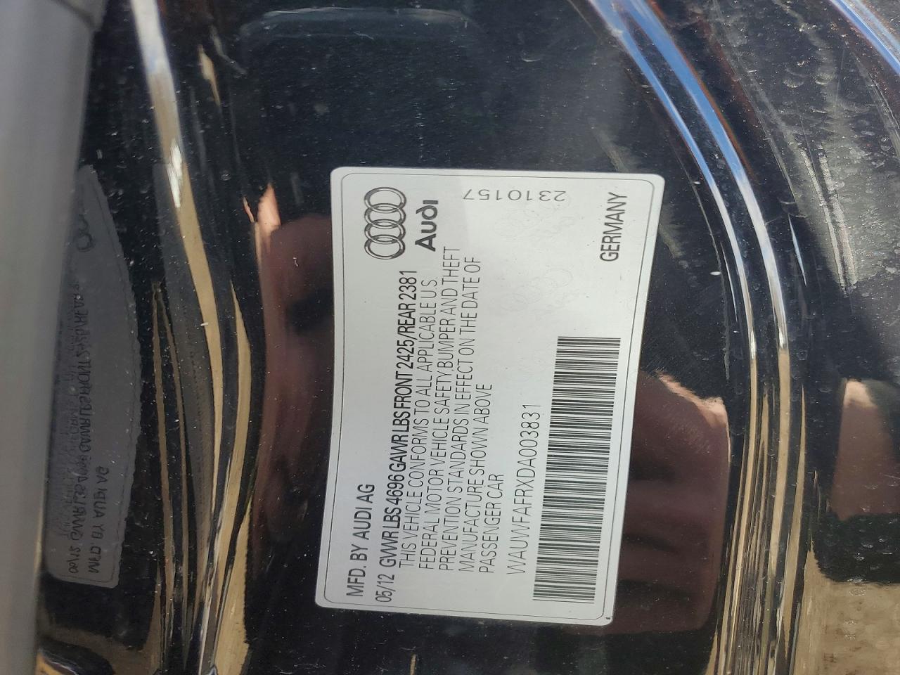 2013 Audi A5 VIN WAUWFAFRXDA003831 photo 12