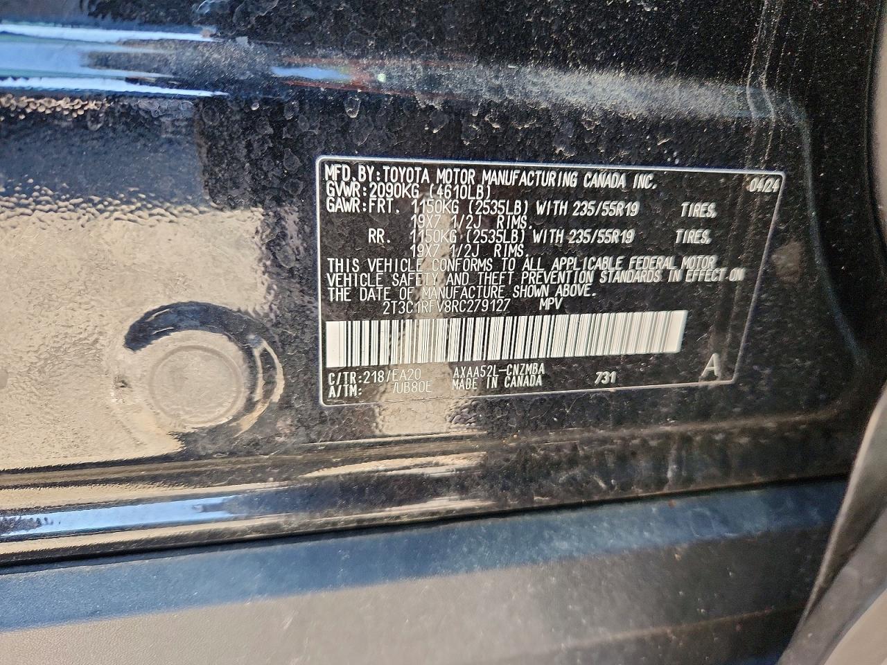 2024 Toyota Rav4 VIN 2T3C1RFV8RC279127 photo 12