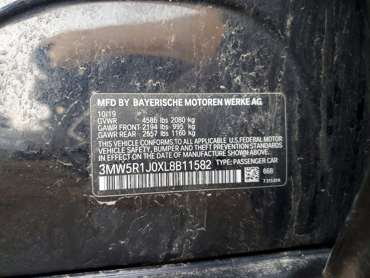 2020 BMW 3 series VIN 3MW5R1J0XL8B11582 photo 12