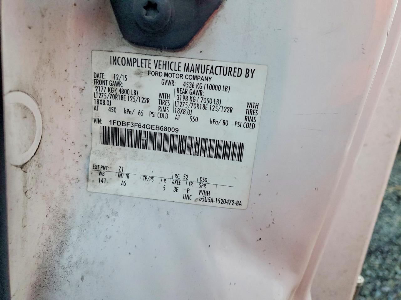 2016 Ford F350 VIN 1FDBF3F64GEB68009 photo 12