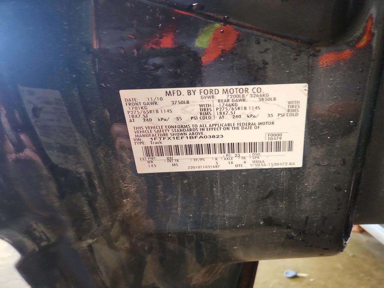 2011 Ford F150 VIN 1FTFX1EF1BFA03823 photo 12