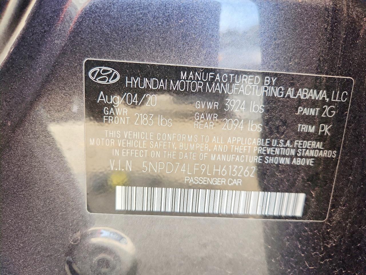 2020 Hyundai Elantra VIN 5NPD74LF9LH613262 photo 12