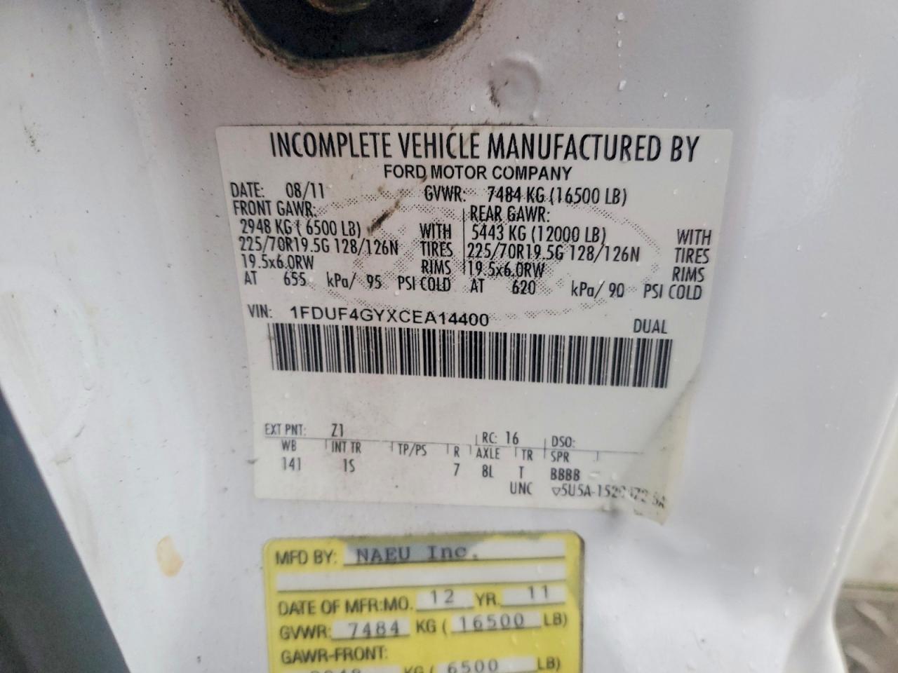 2012 Ford F450 VIN 1FDUF4GYXCEA14400 photo 12