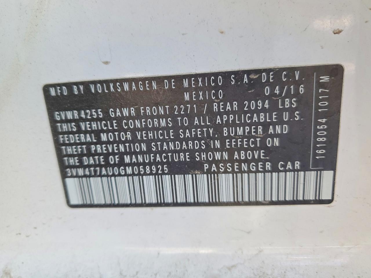 2016 Volkswagen Gti VIN 3VW4T7AU0GM058925 photo 12