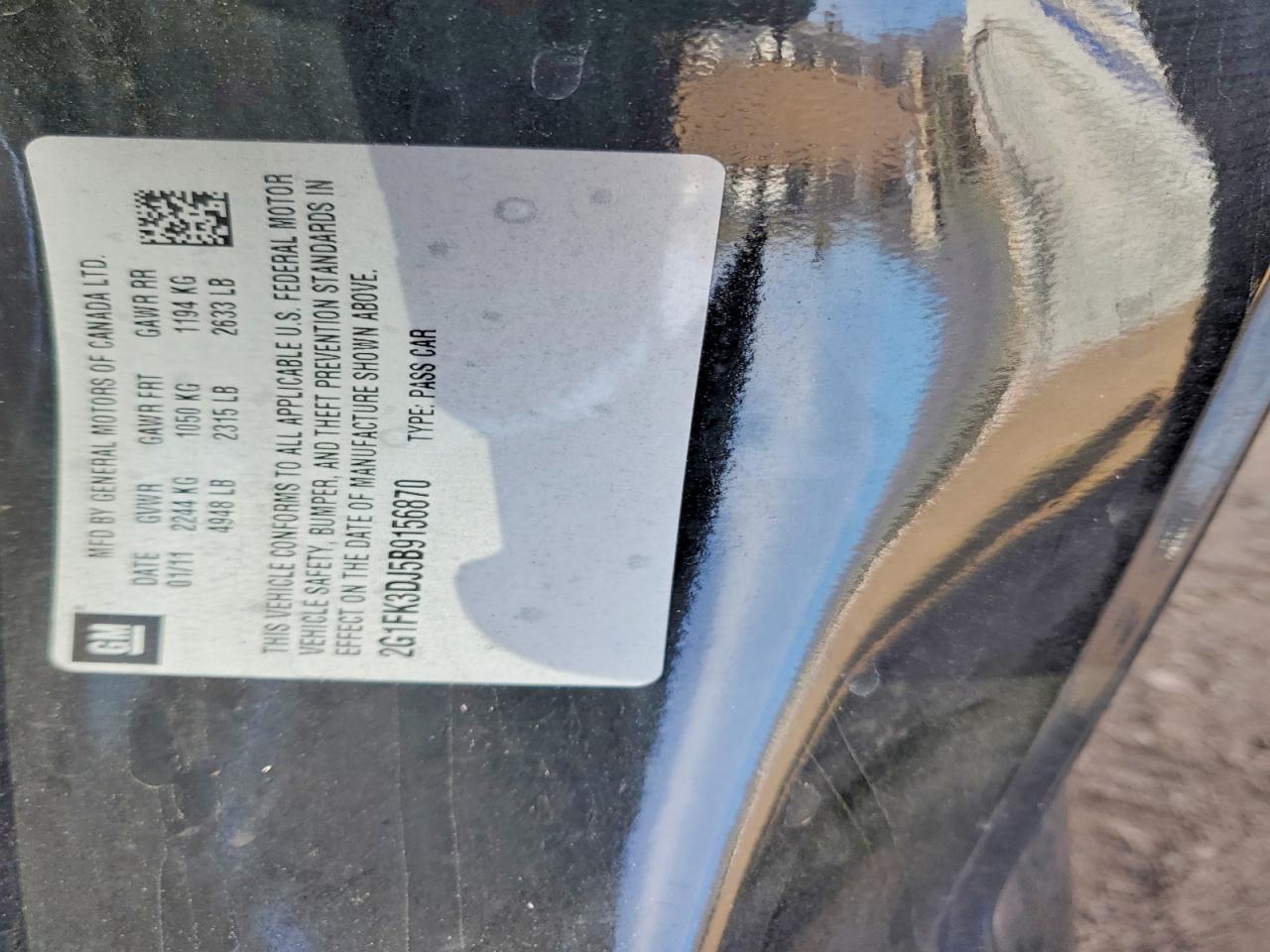2011 CHEV Camaro VIN 2G1FK3DJ5B9156870 photo 12