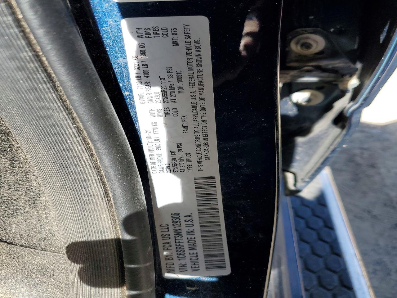 2022 Ram 1500 VIN 1C6SRFFT3NN129306 photo 12