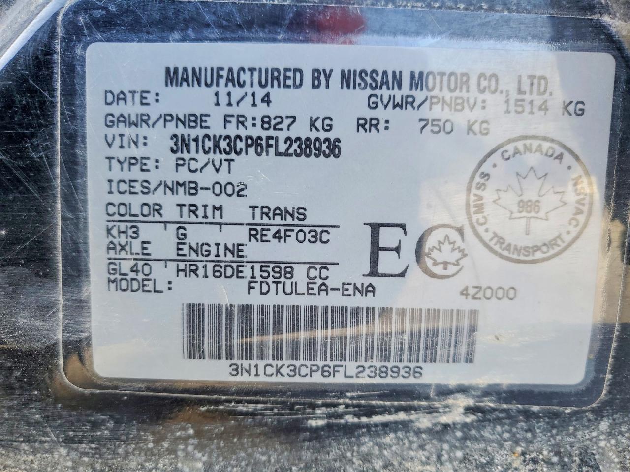 2015 NISS Micra VIN 3N1CK3CP6FL238936 photo 12