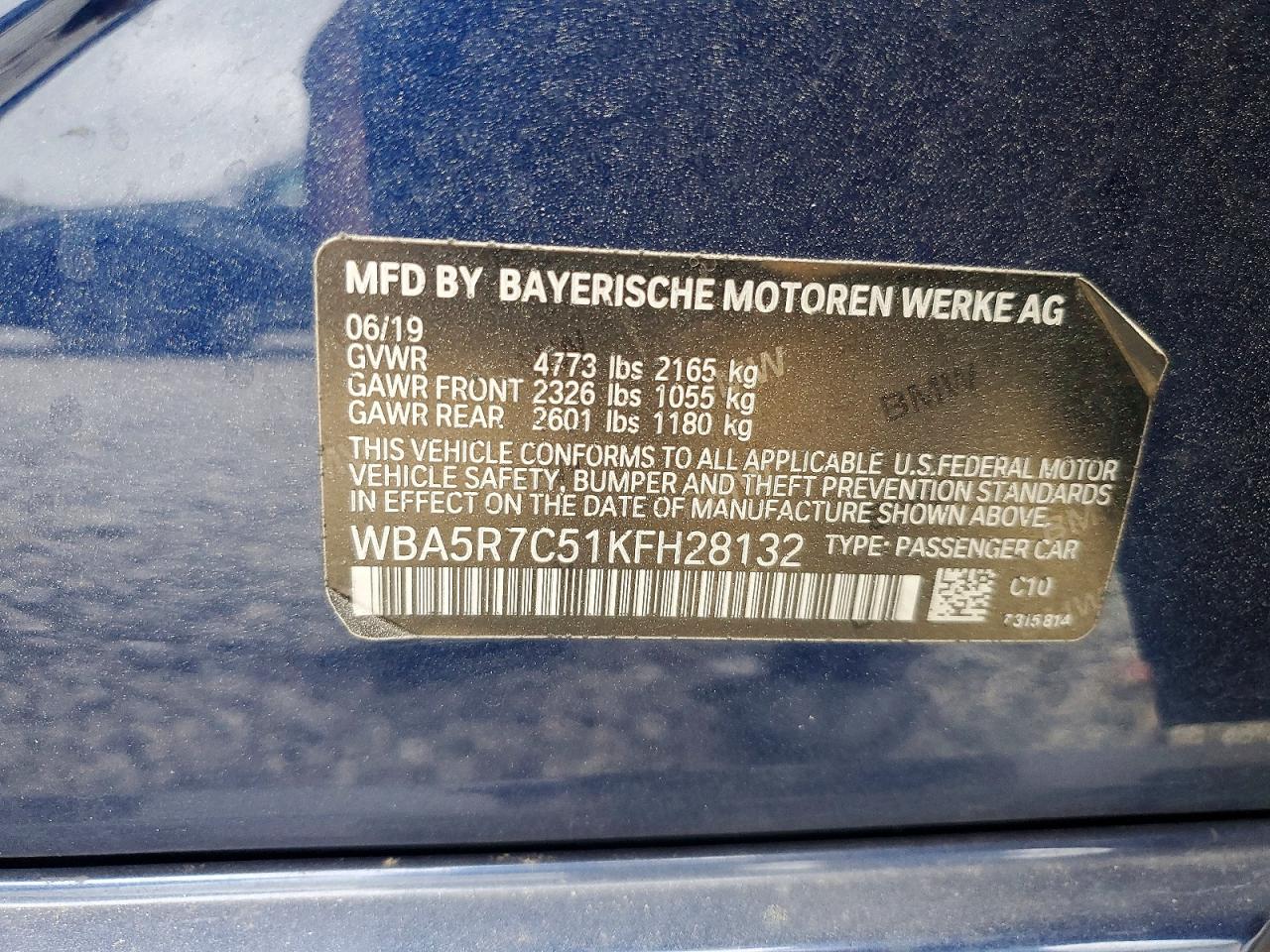 2019 BMW 3 series VIN WBA5R7C51KFH28132 photo 12