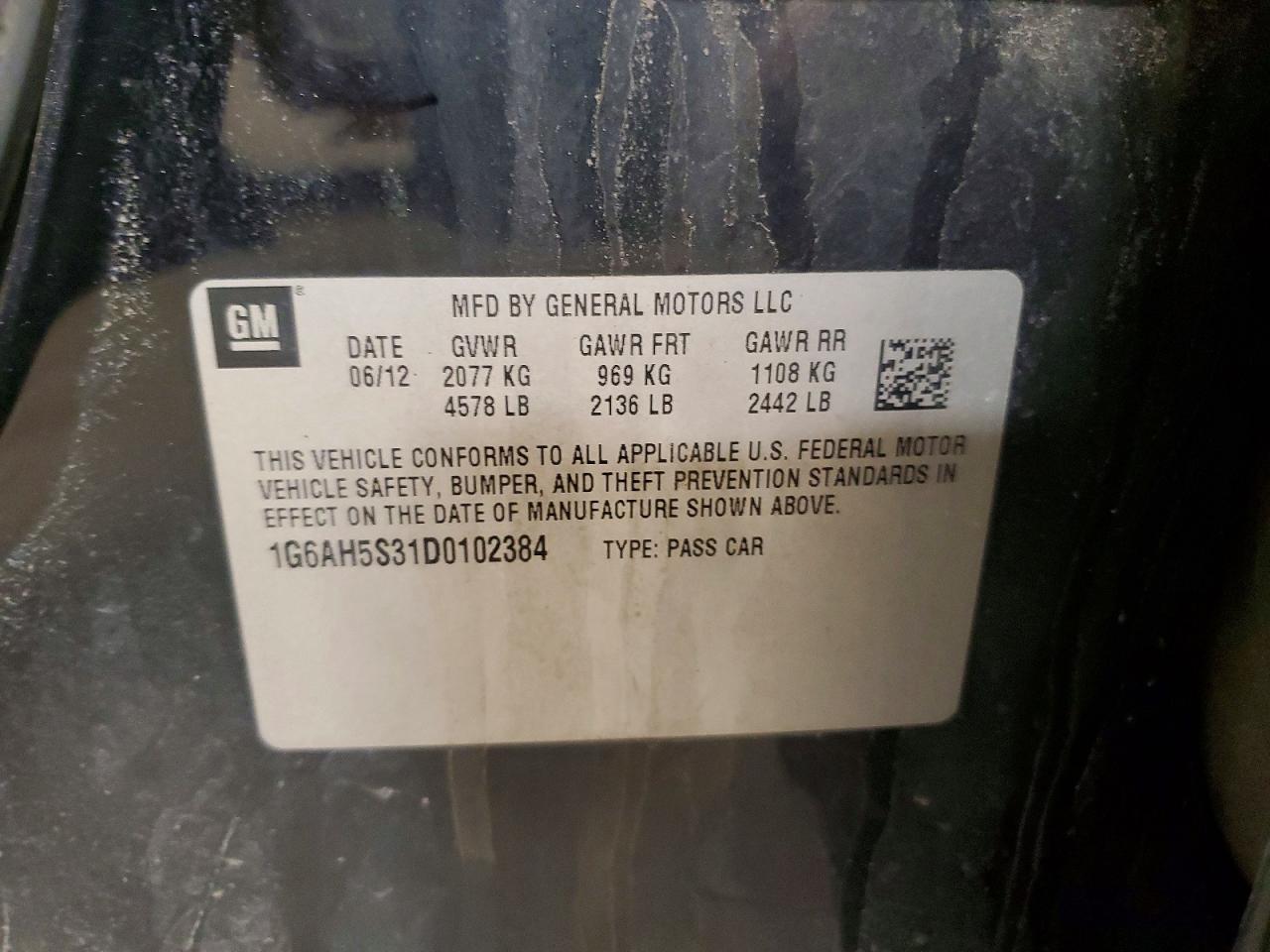 2013 Cadillac Ats VIN 1G6AH5S31D0102384 photo 12