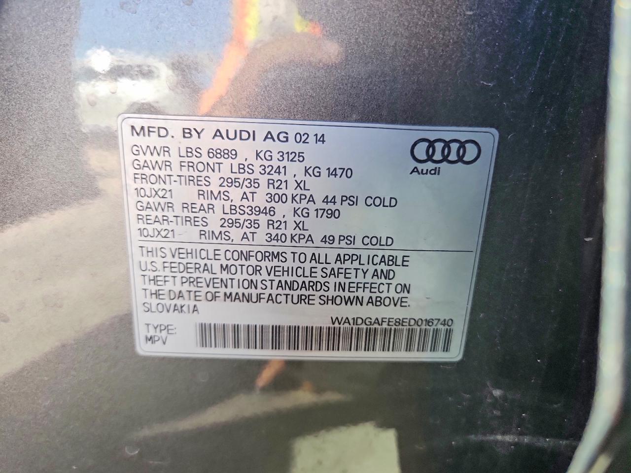 2014 Audi Q7 VIN WA1DGAFE8ED016740 photo 12