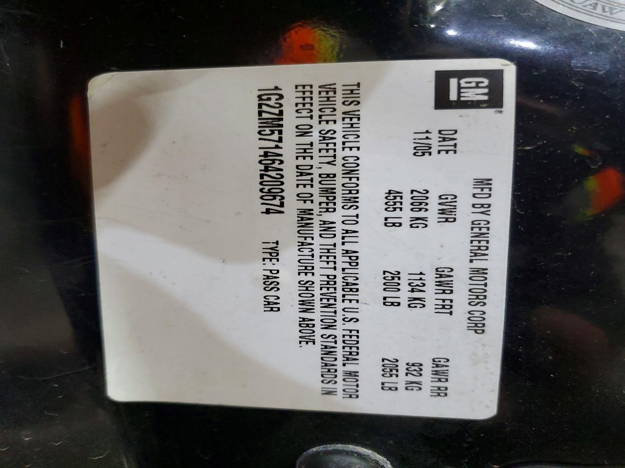 2006 Pontiac G6 VIN 1G2ZM571464209674 photo 12