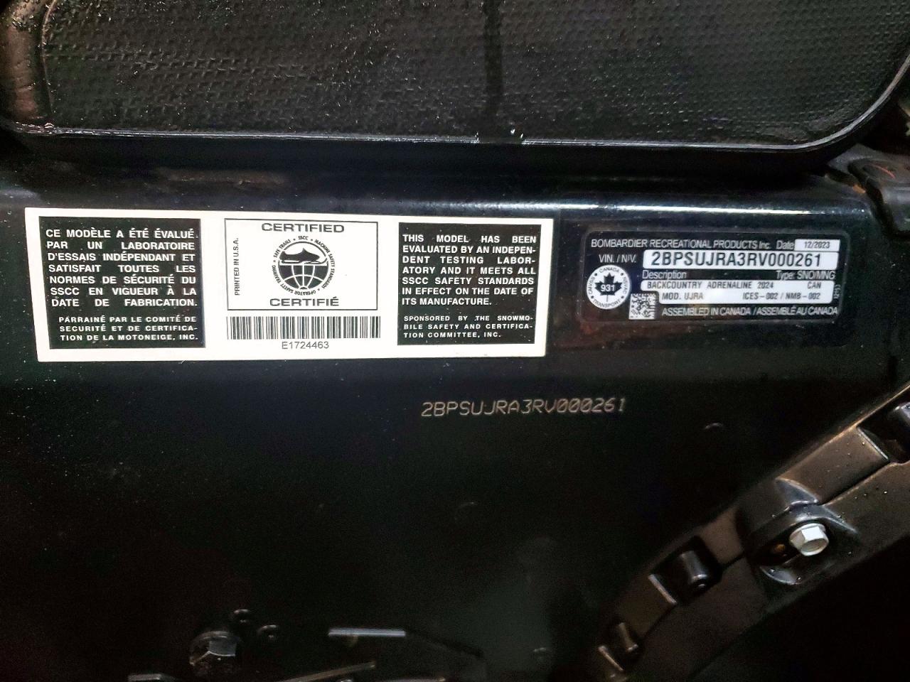 2024 SKID Backcountr VIN 2BPSUJRA3RV000261 photo 10