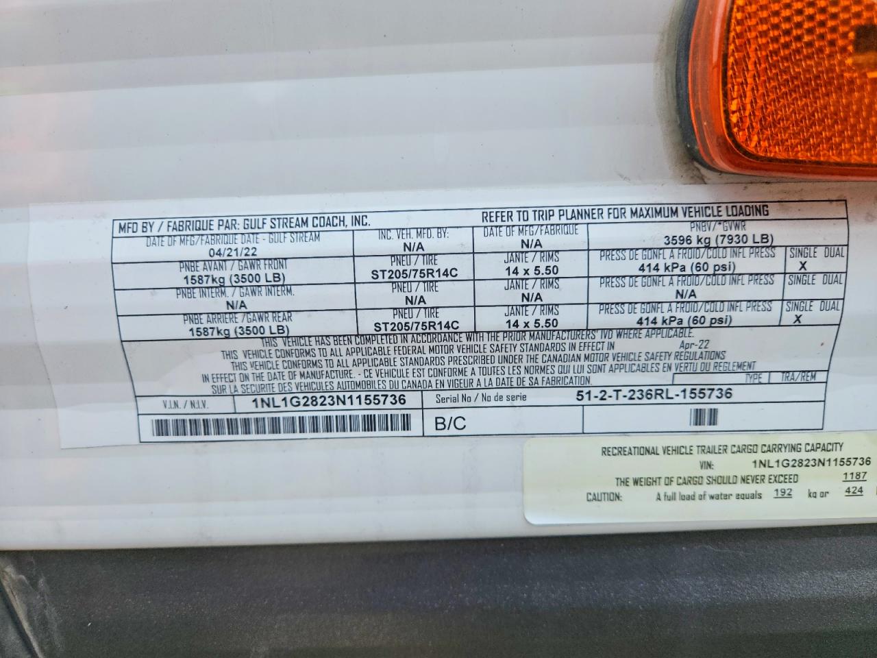 2022 GULF Ameri-lite VIN 1NL1G2823N1155736 photo 10