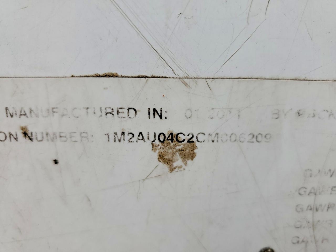 2012 MACK All models VIN 1M2AU04C2CM006209 photo 10