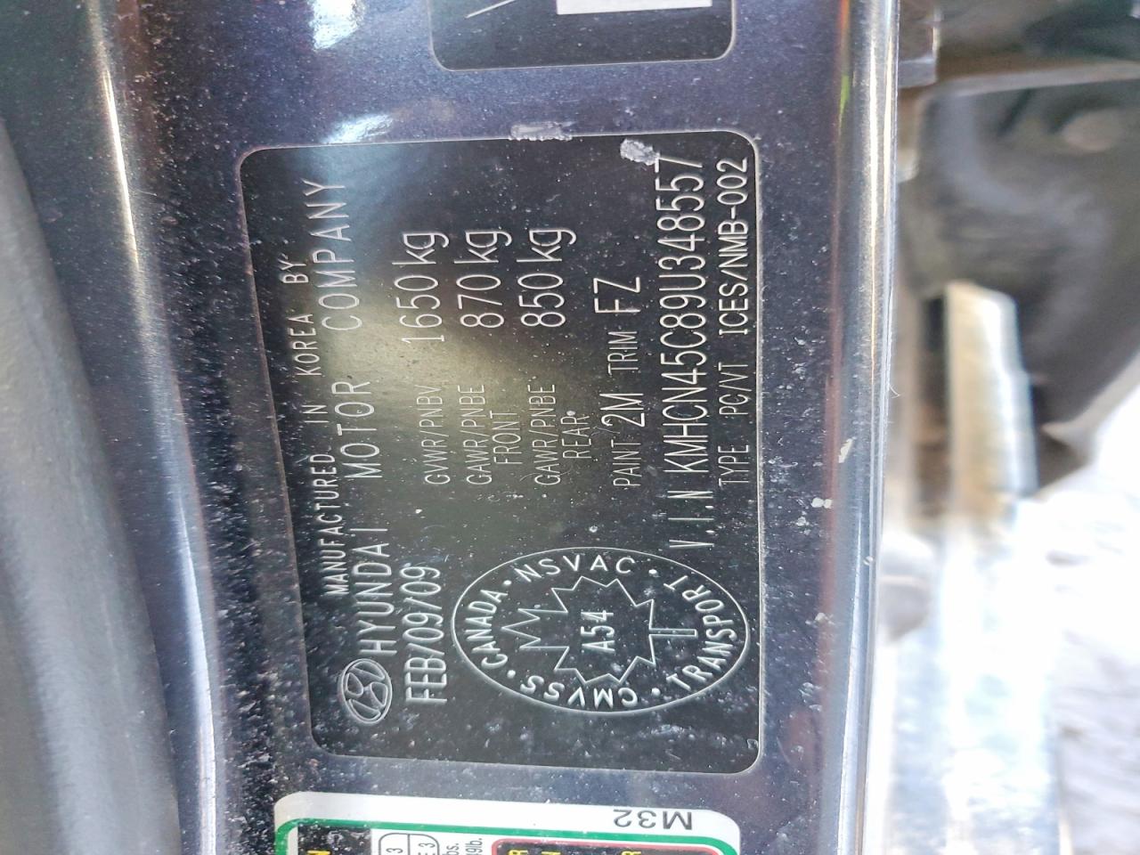 2009 Hyundai Accent VIN KMHCN45C89U348557 photo 12