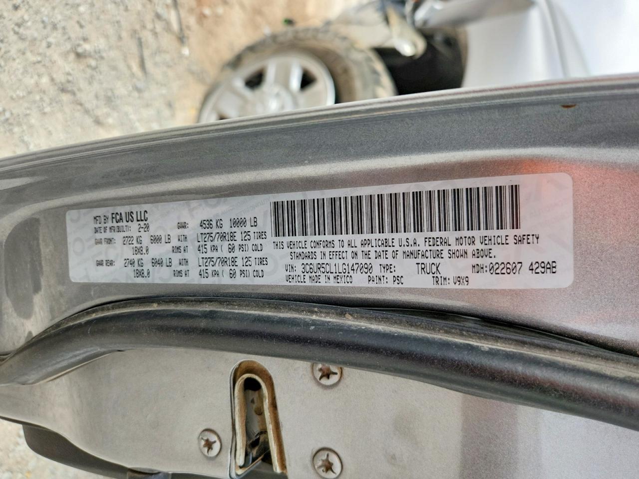 2020 Ram 2500 VIN 3C6UR5CL1LG147090 photo 12