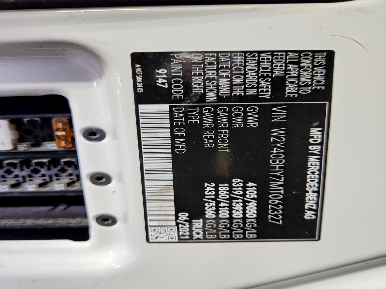 2021 FREIGHTLINER Sprinter VIN W2Y40BHY7MT062327 photo 12