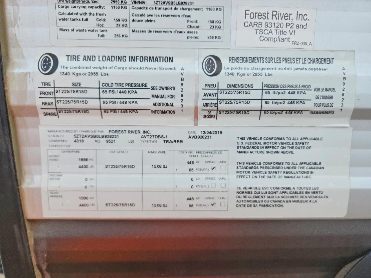 2020 FOREST Avenger VIN 5ZT2AVSB0LB926231 photo 10