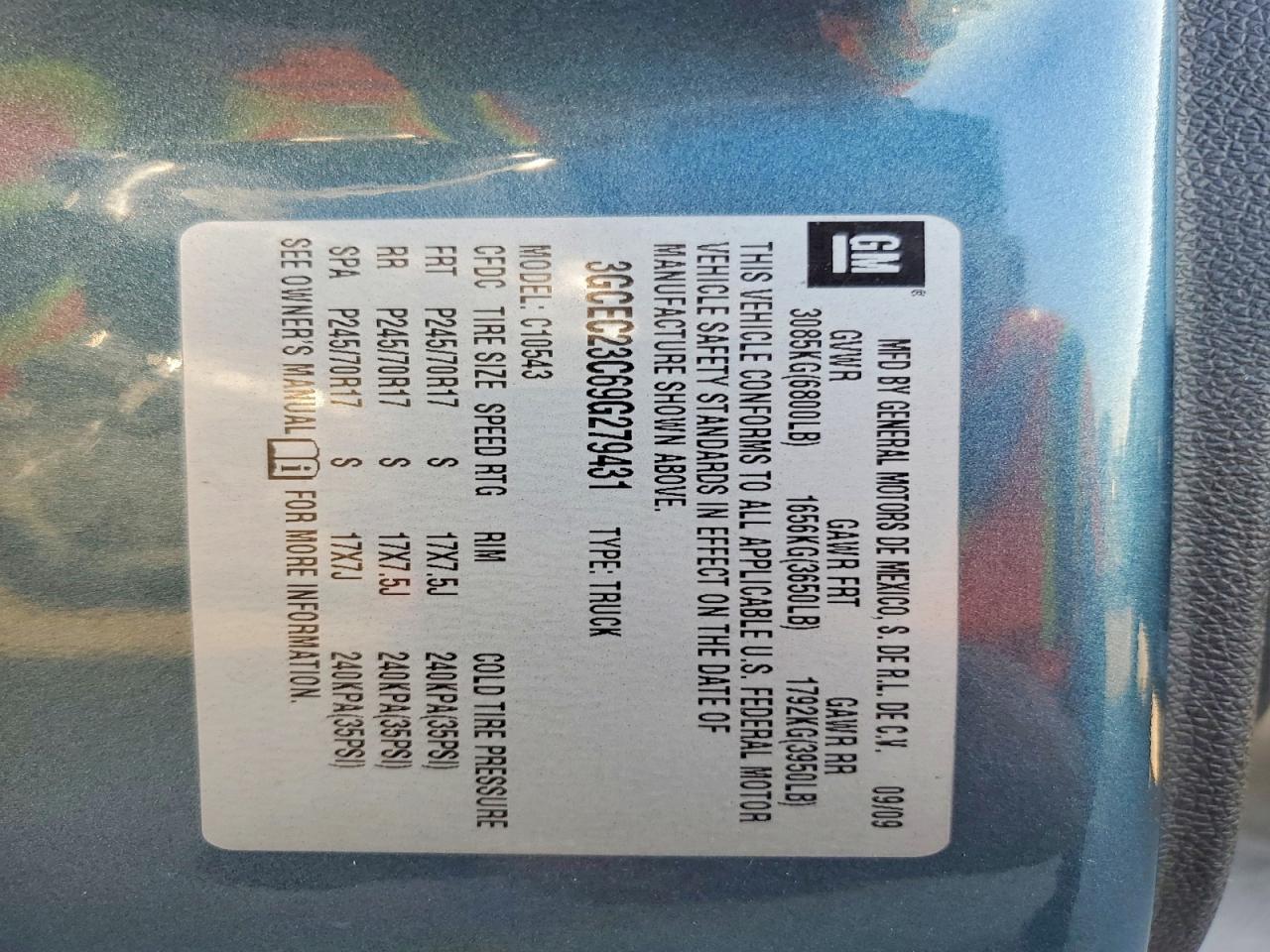 2009 Chevrolet All models VIN 3GCEC23C69G279431 photo 12
