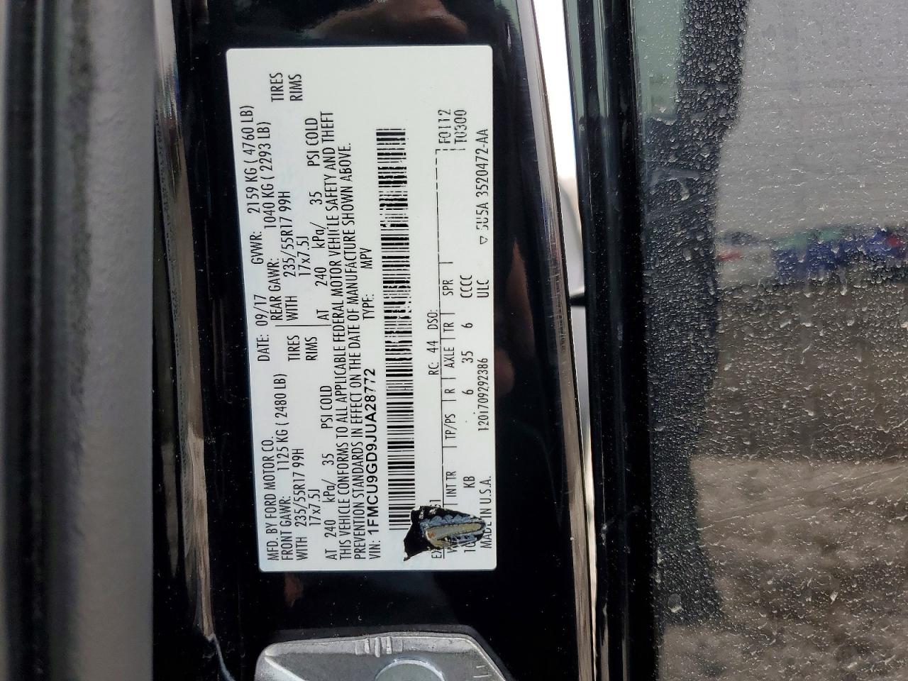 2018 Ford Escape VIN 1FMCU9GD9JUA28772 photo 12