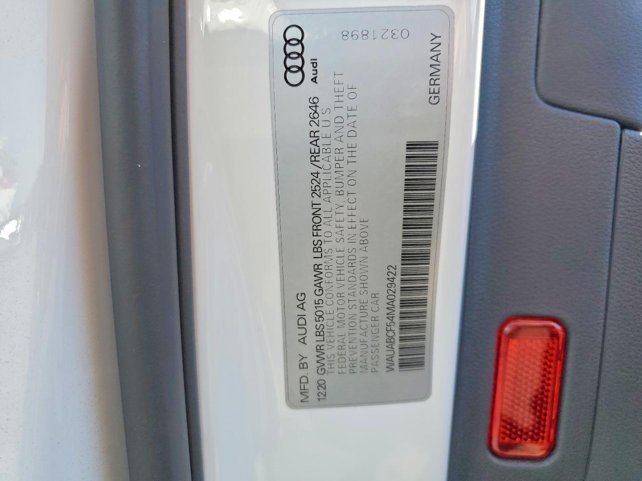 2021 Audi A5 VIN WAUABCF54MA029422 photo 12