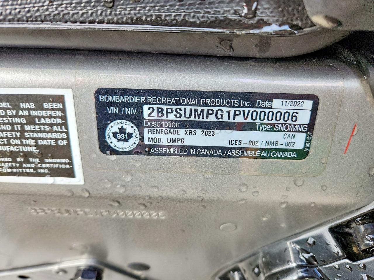 2023 SKID Renegade x VIN 2BPSUMPG1PV000006 photo 10
