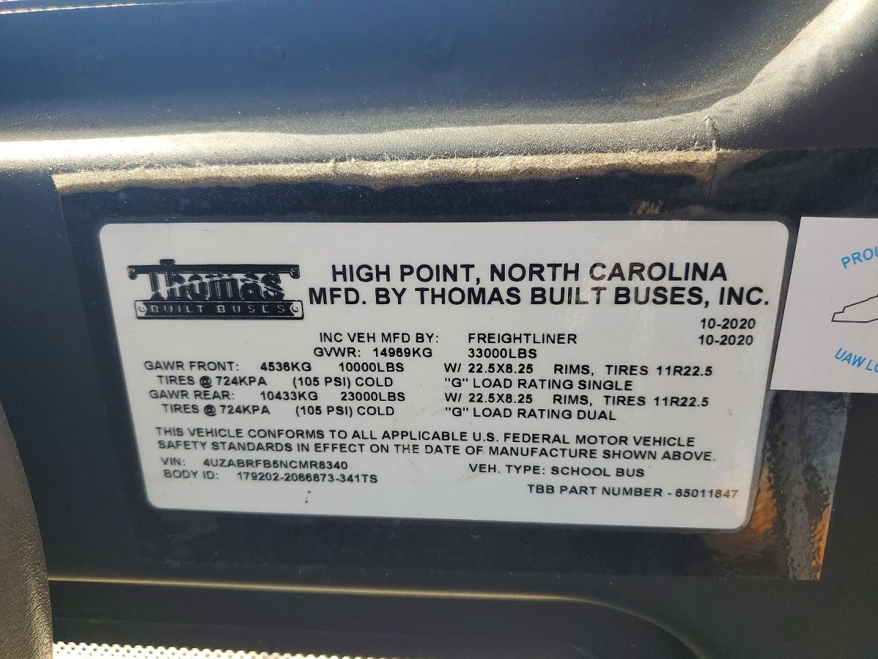 2022 THOMAS All other VIN 4UZABRFB5NCMR8340 photo 10