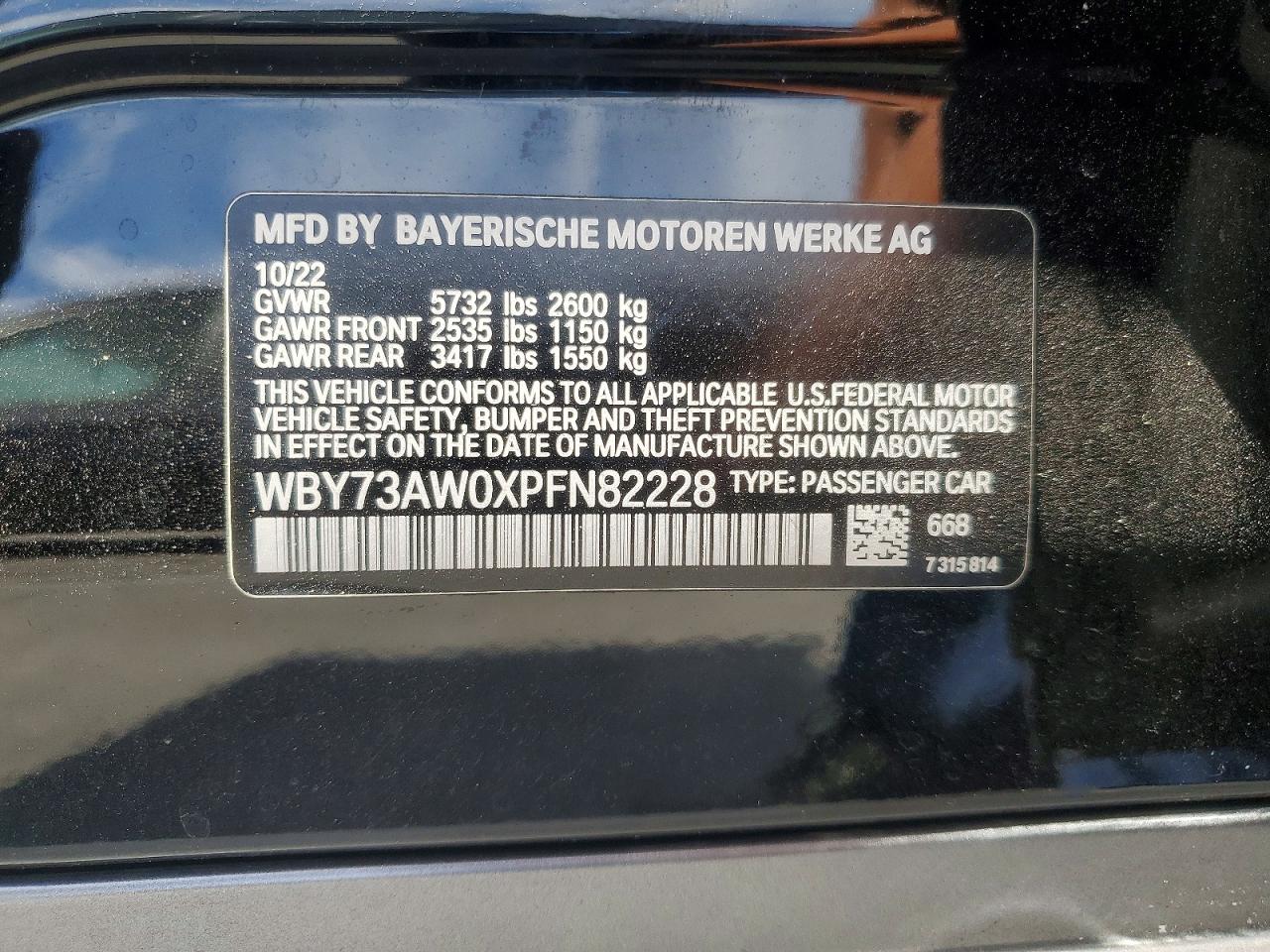 2023 BMW All other VIN WBY73AW0XPFN82228 photo 12