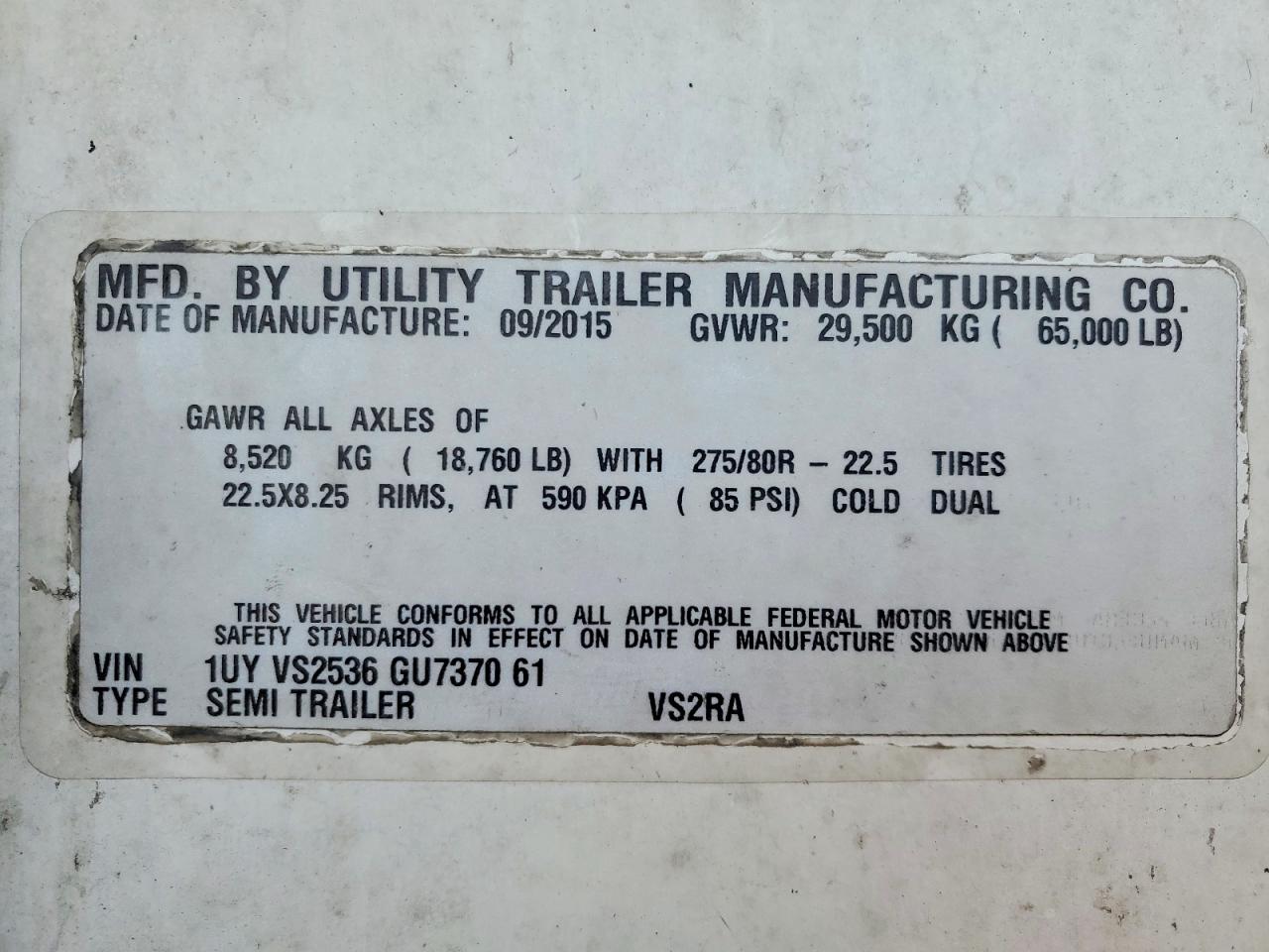 2016 UTILITY All models VIN 1UYVS2536GU737061 photo 10