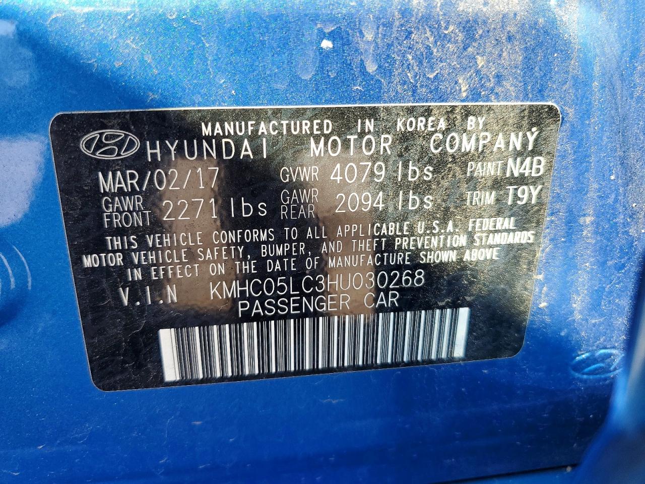 2017 Ioniq VIN KMHC05LC3HU030268 photo 12