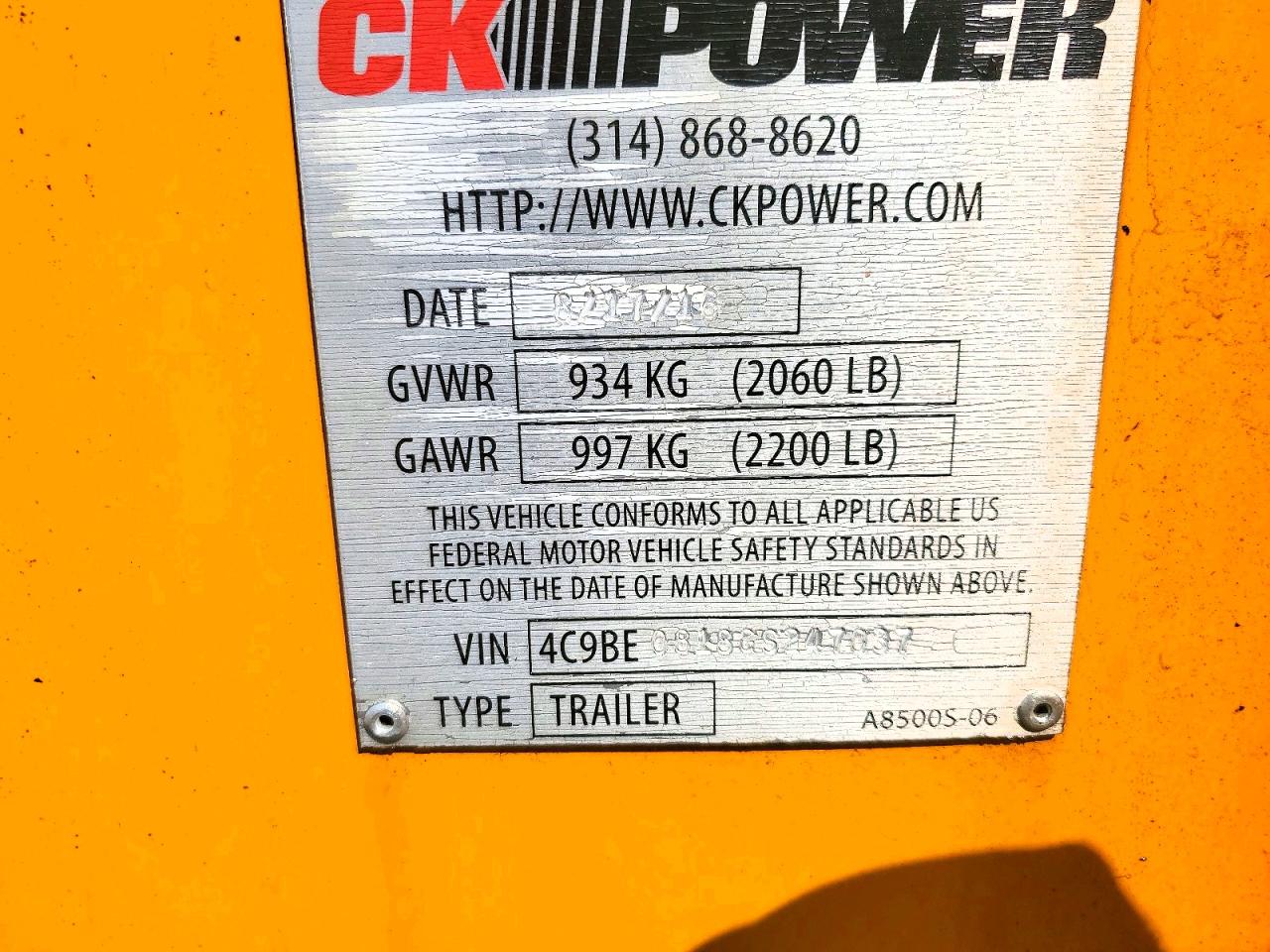2016 CK Unknown VIN 4C9BE0818GS247037 photo 10