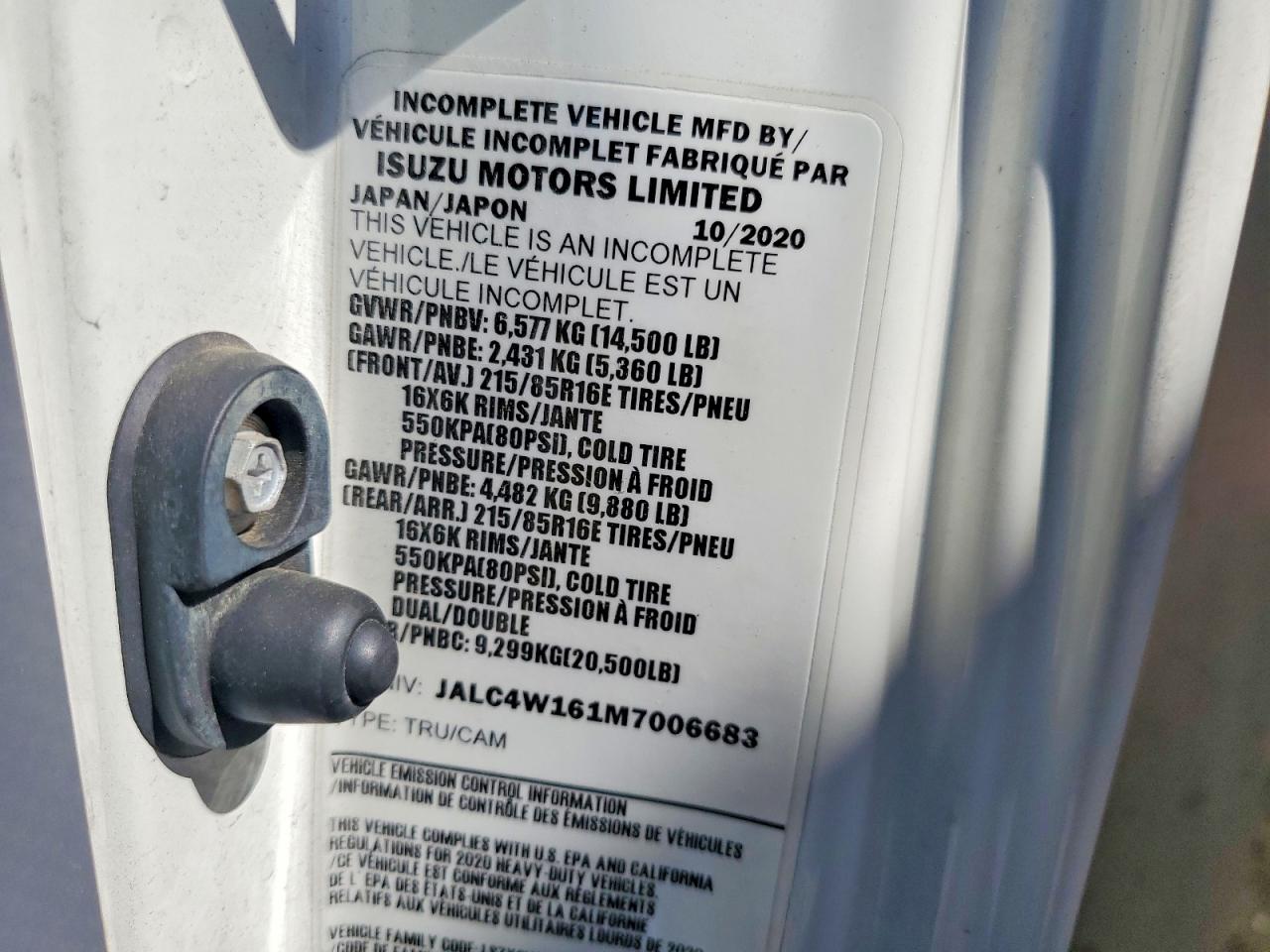 2021 ISUZU Npr VIN JALC4W161M7006683 photo 12