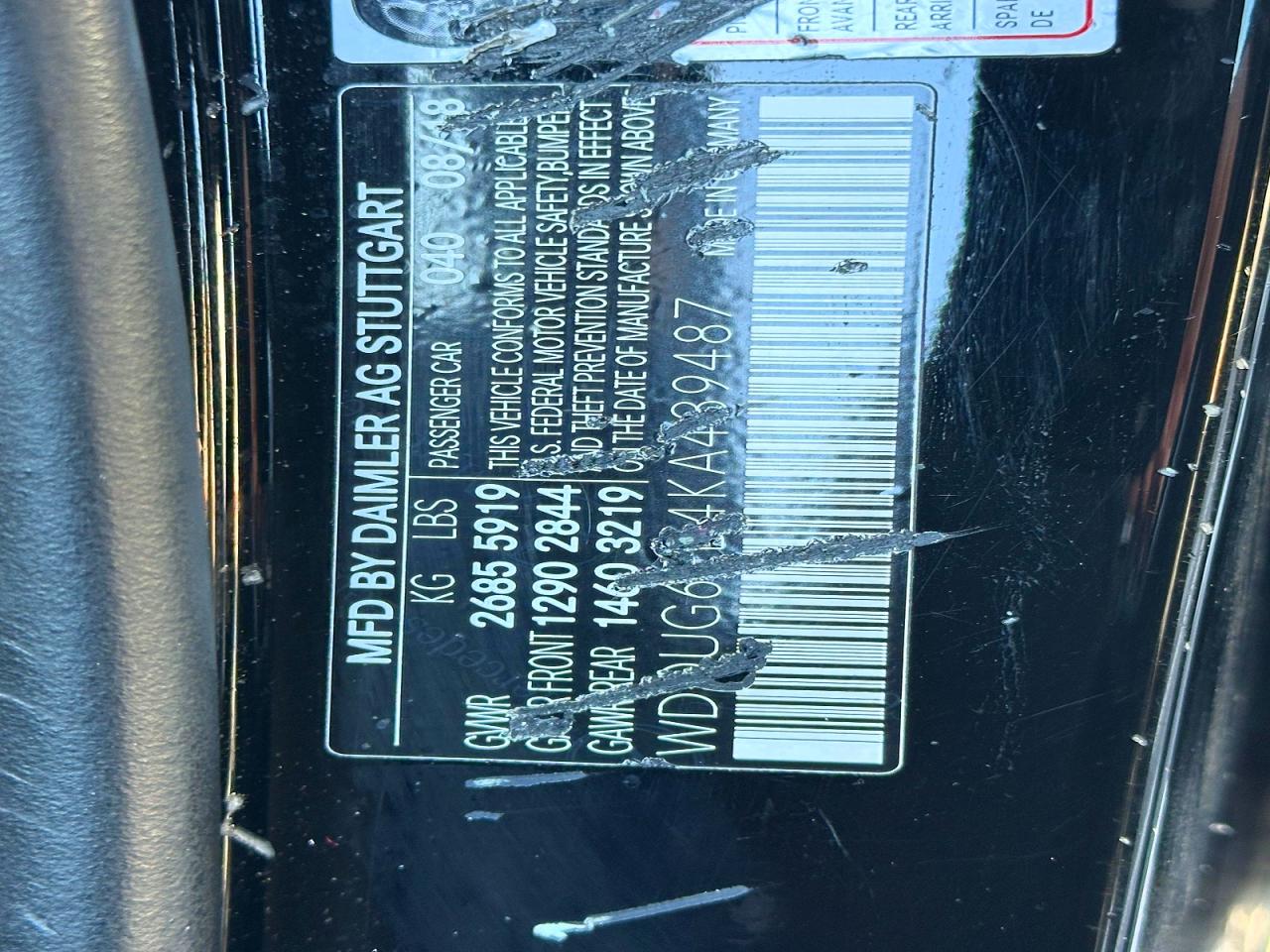 2019 Mercedes-Benz S class VIN WDDUG6EB4KA439487 photo 12