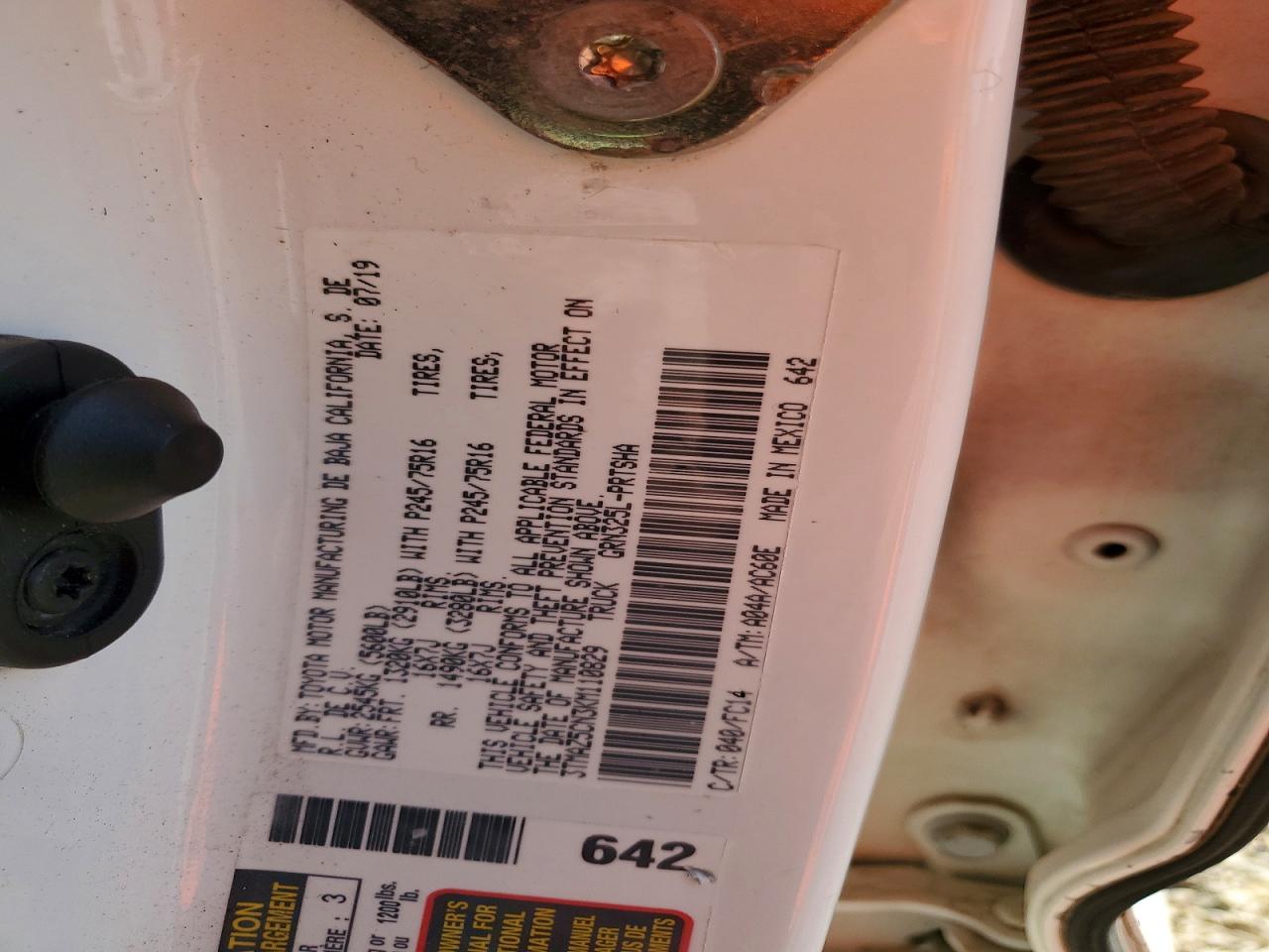 2019 Toyota Tacoma VIN 3TMAZ5CN3KM110829 photo 12