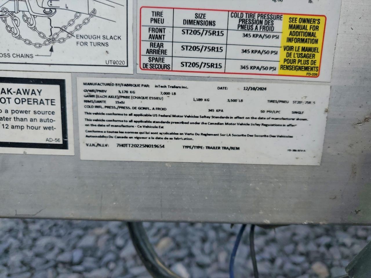 2025 INTEC Trailer VIN 7H0TT2022SN019654 photo 10