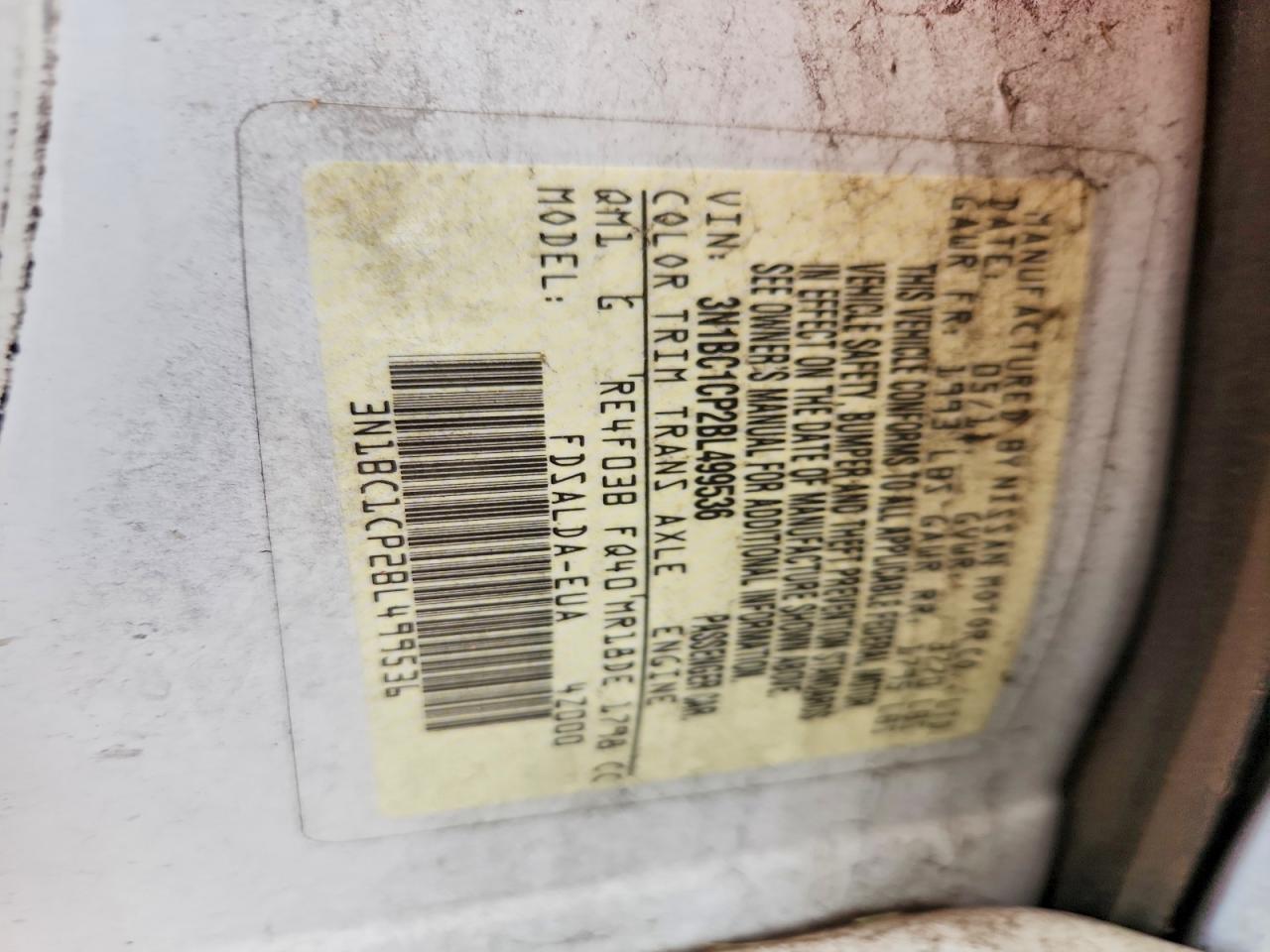 2011 Nissan Versa VIN 3N1BC1CP2BL499536 photo 12
