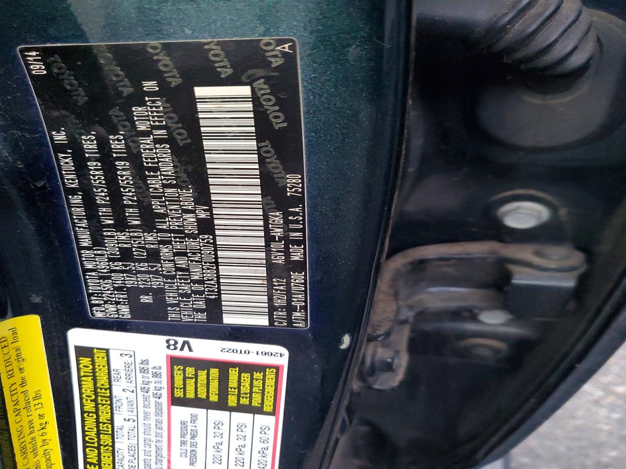 2015 Toyota Venza VIN 4T3ZA3BB2FU090759 photo 12