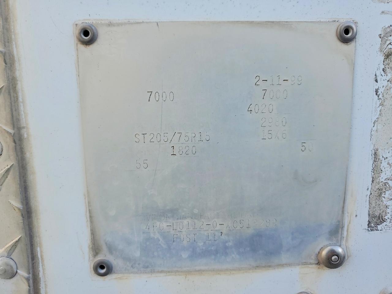 1999 FEATHERLITE Trailer VIN 4FGL01120XC518289 photo 10