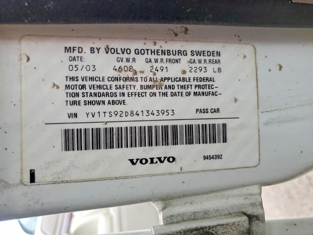 2004 Volvo S80 VIN YV1TS92D841343953 photo 12