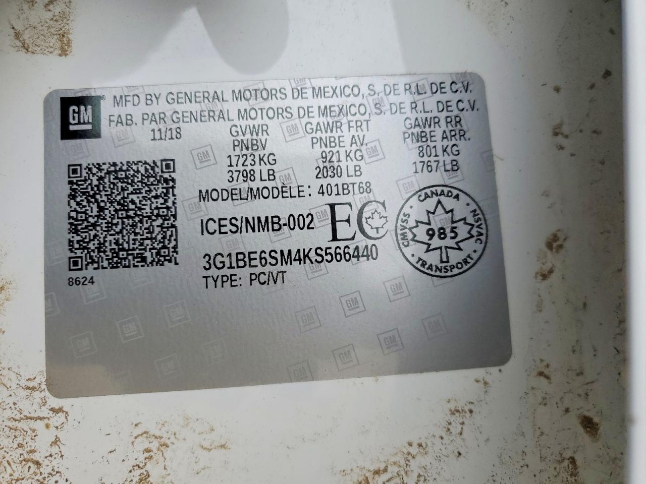 2019 Chevrolet Cruze VIN 3G1BE6SM4KS566440 photo 12