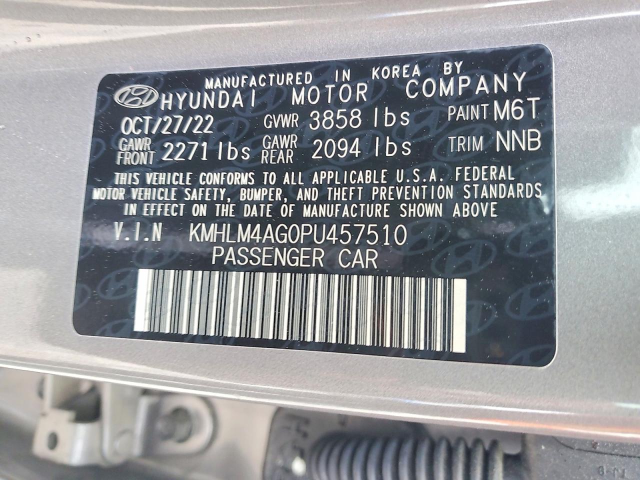 2023 Hyundai Elantra VIN KMHLM4AG0PU457510 photo 12