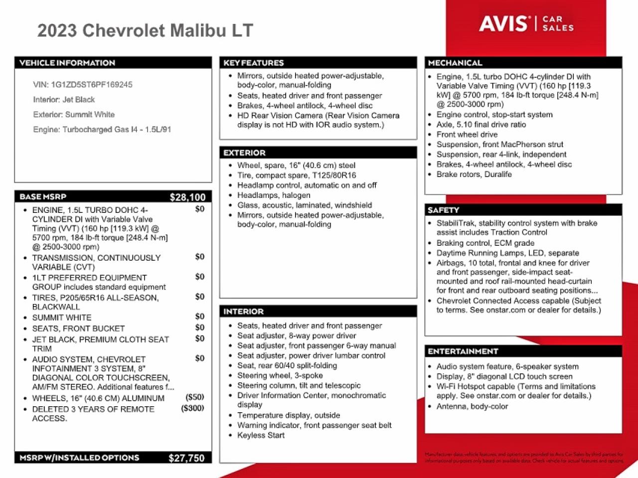 2023 CHEV Malibu VIN 1G1ZD5ST6PF169245 photo 12